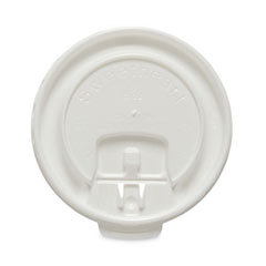 Cup Lid: Flat, Plastic, White